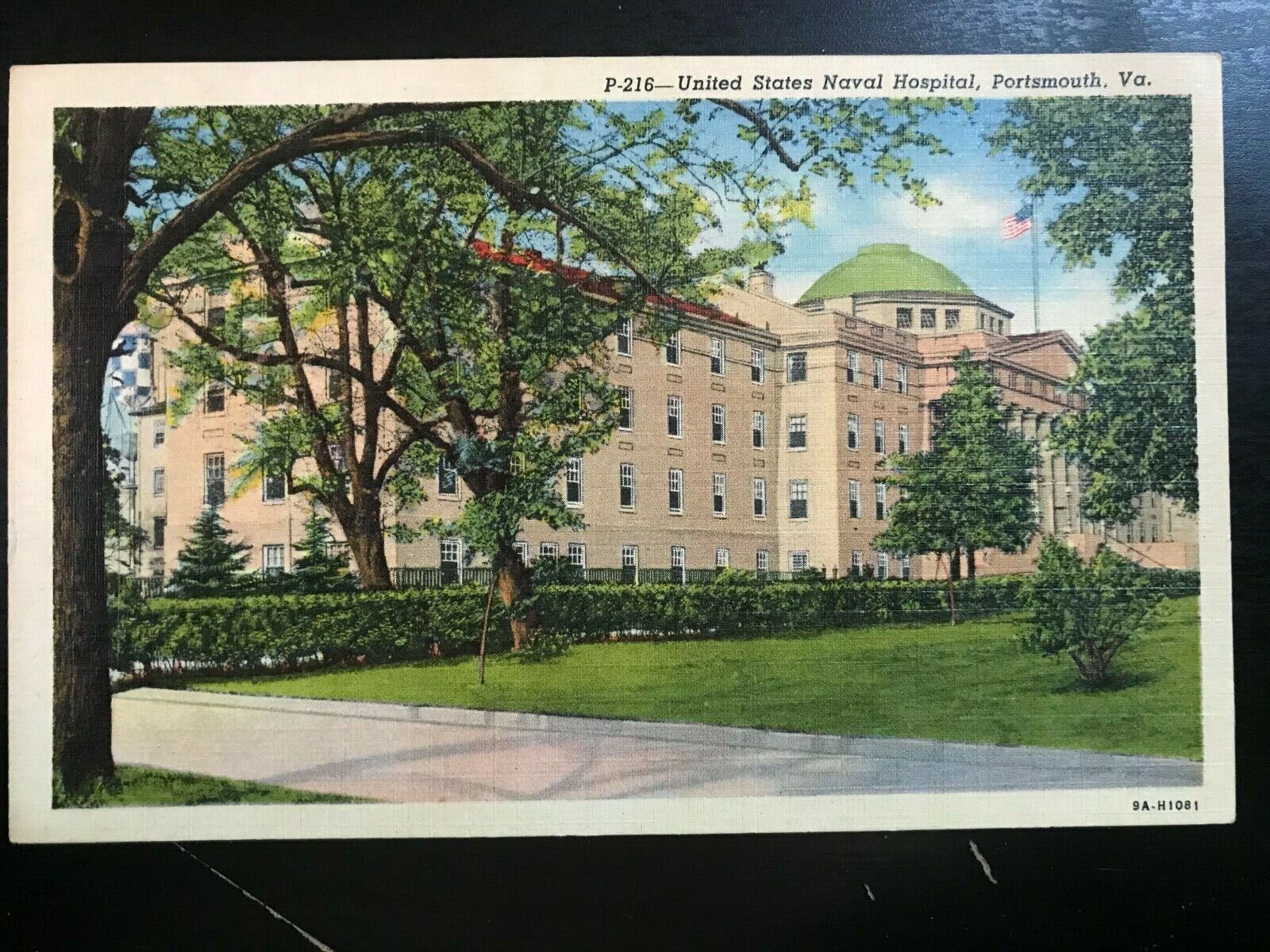 Vintage Postcard 1939 United States Naval Hospital Portsmouth Virginia