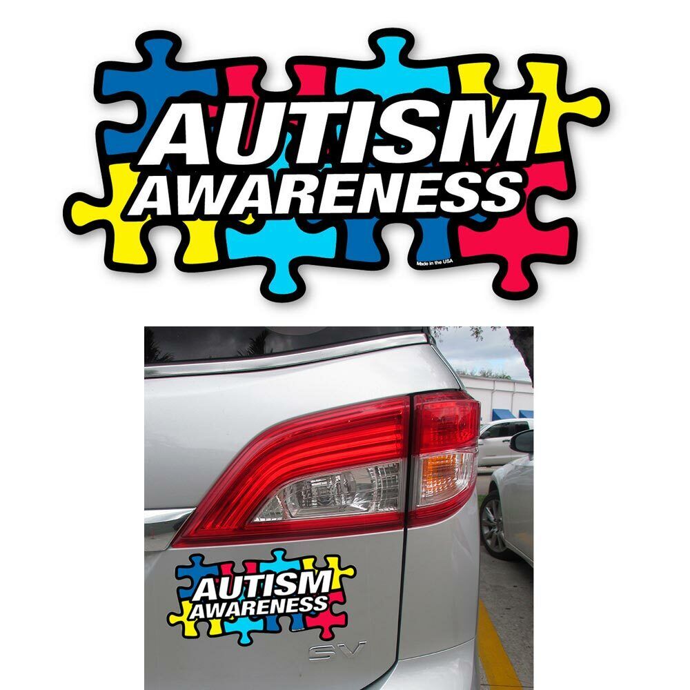 1 x Autism Awareness Puzzle Piece Magnet Car Truck Bumper Refrigerator Board New