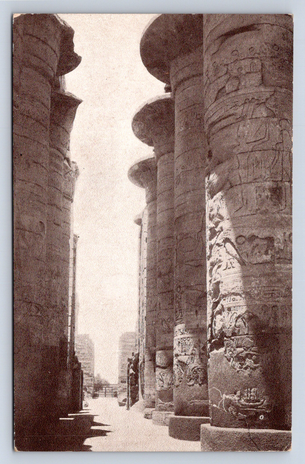 Vintage Postcard Karnak Hypo-style Hall Papyrus Opened Seti