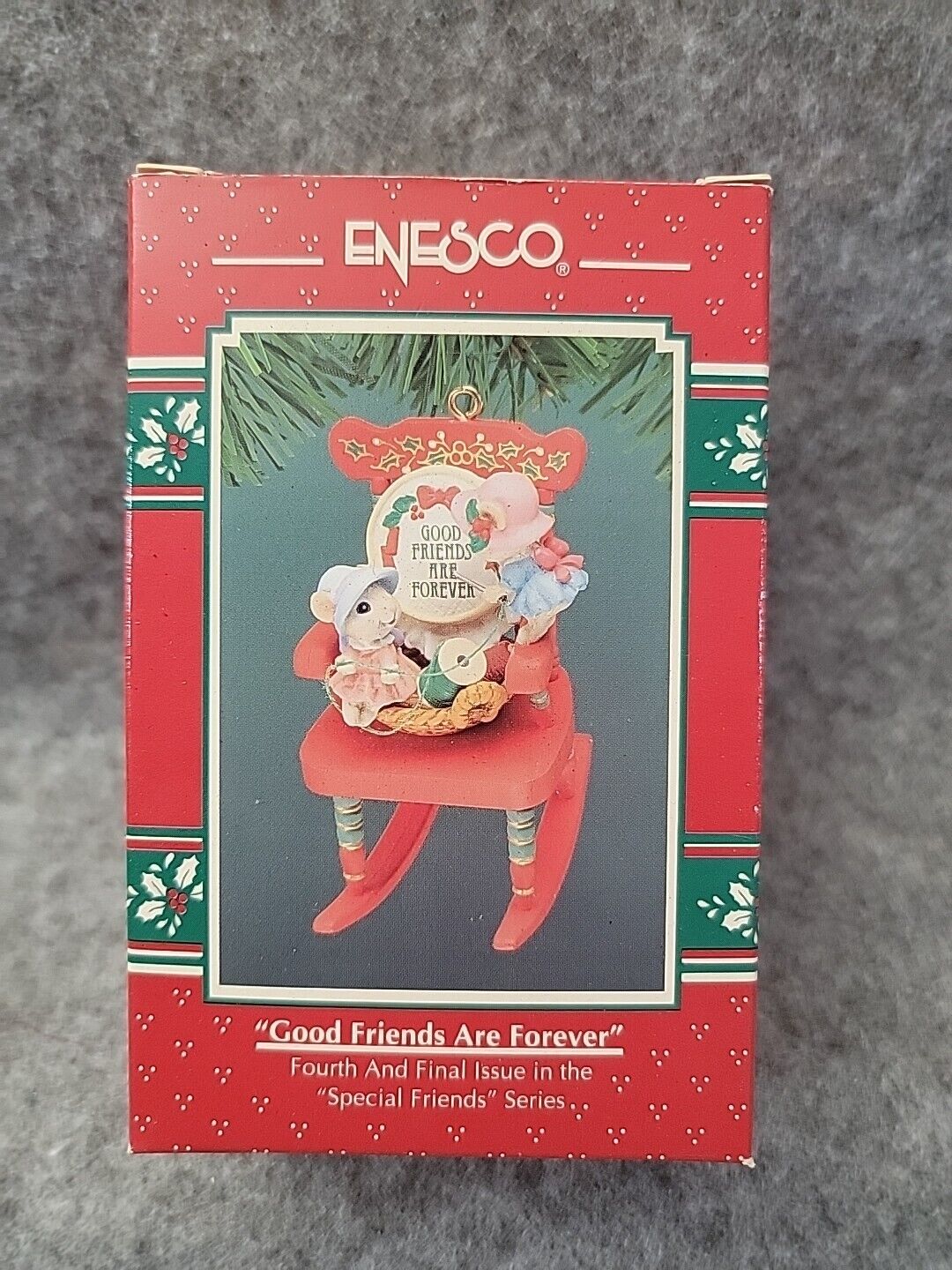 Enesco Christmas Ornament 1994 Good Friends Are Forever Mice Rocking Chair