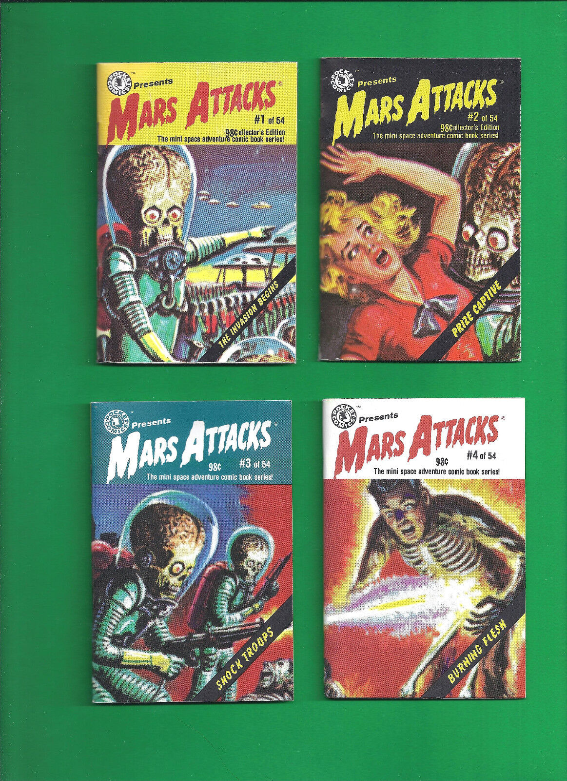 MARS ATTACKS MINI COMICS 1988 #1, 2, 3, 4 TOPPS NM/M FULL SET FROM SEALED BOXES