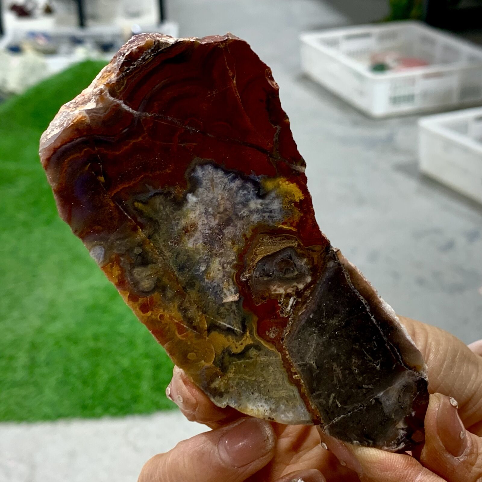 146G Natural Crazy Banded Lace Agate Crystal Polished Slice Mexican Healing