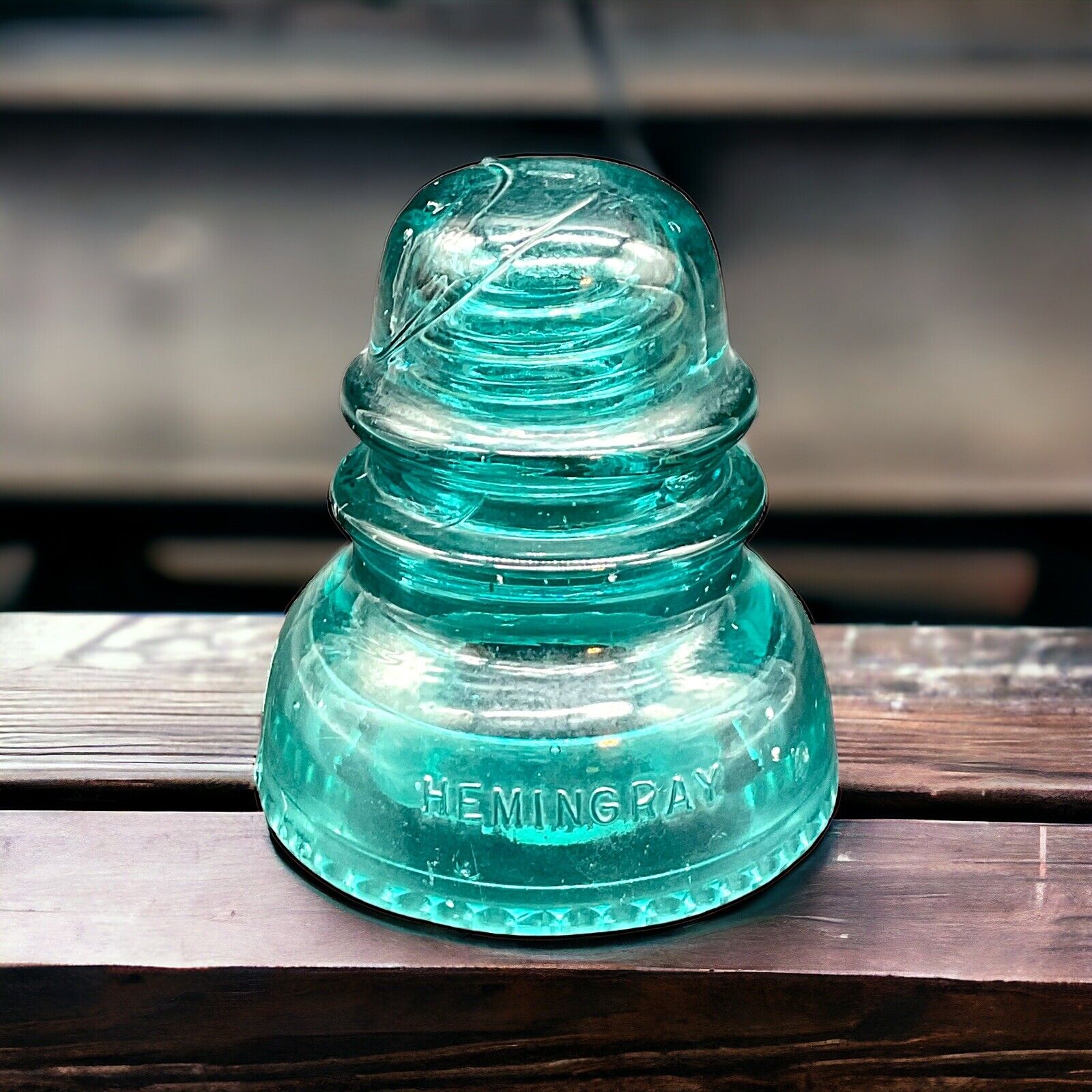 Hemingray Aqua Blue/Green No 40 MADE IN U.S.A. Vintage Glass Insulator