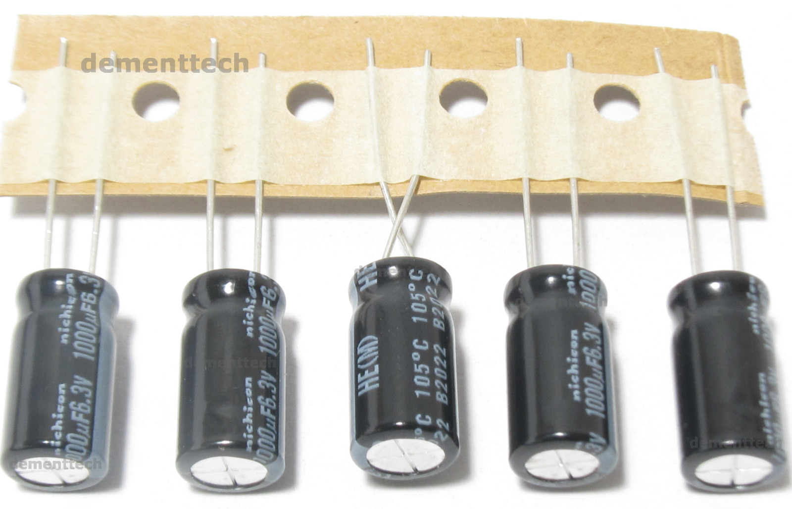 5x Nichicon HE 1000uF 6.3V radial 105C capacitors 8mm caps Low-ESR Impedance