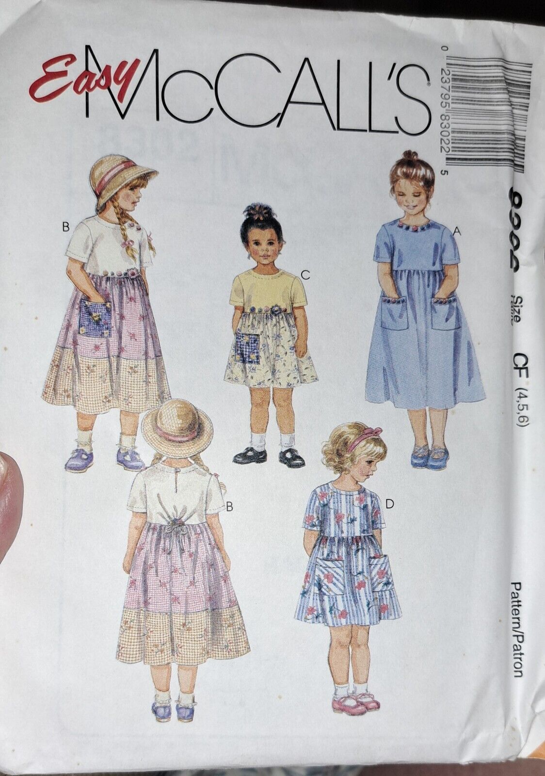 Vtg McCall\'s Sewing Pattern 8302 Sizes 4-6 UNCUT Easy Dresses