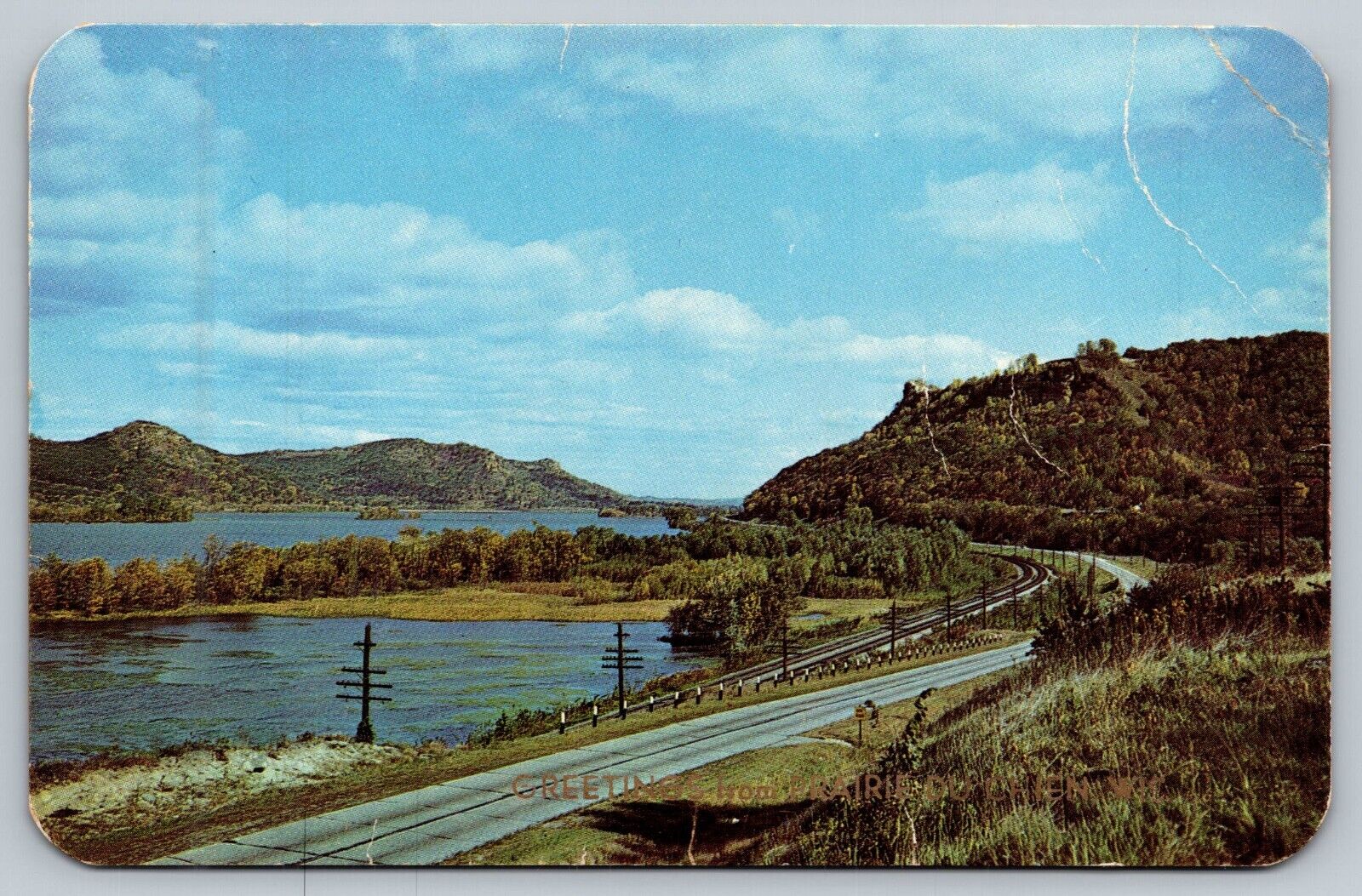 c1960\'s Mississippi River Trempealeau Mountain La Crosse Wisconsin WI Postcard