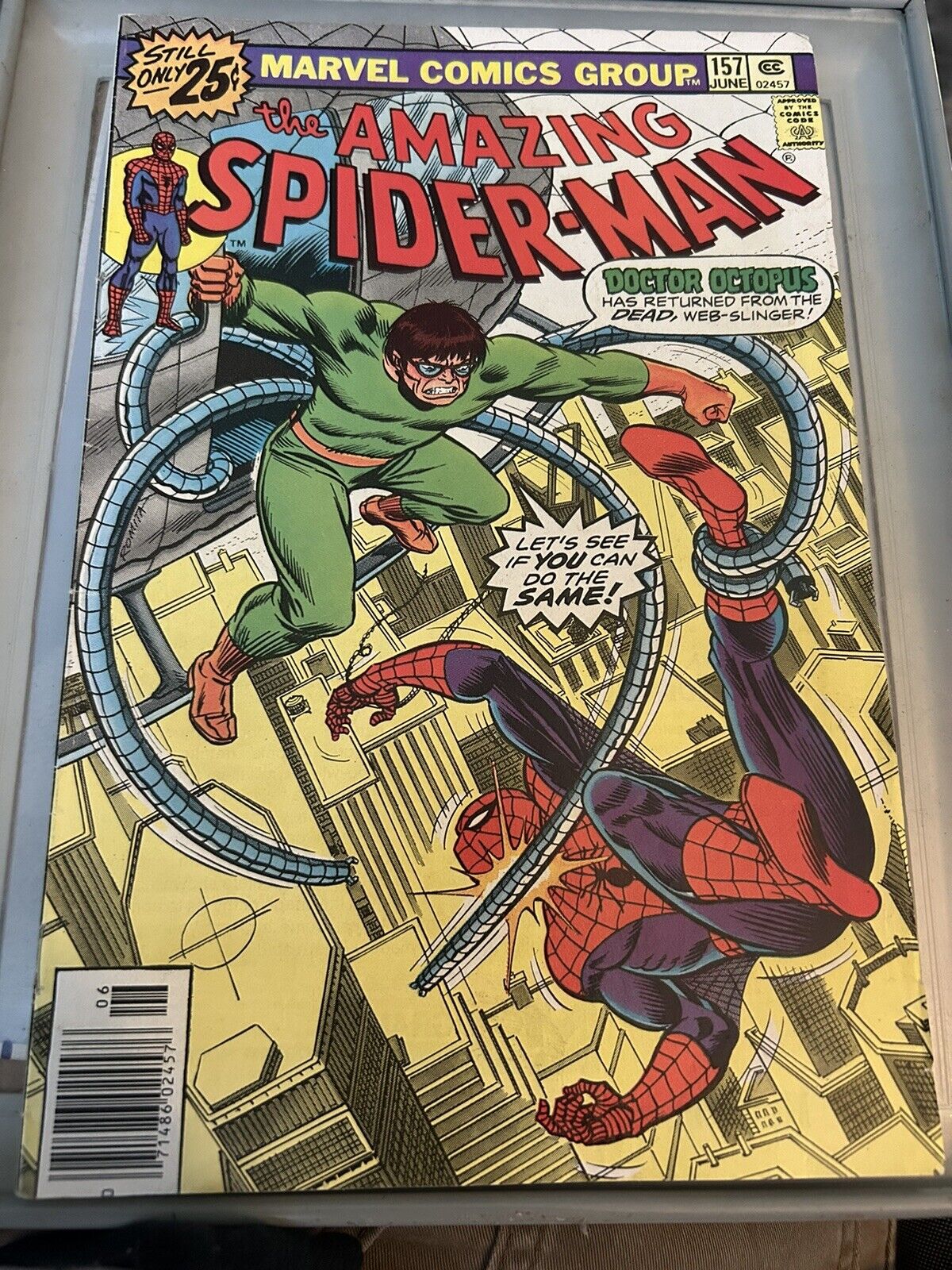 The Amazing Spiderman #157 ,  Doctor Octopus  1976  6.5 White Pg Variation.