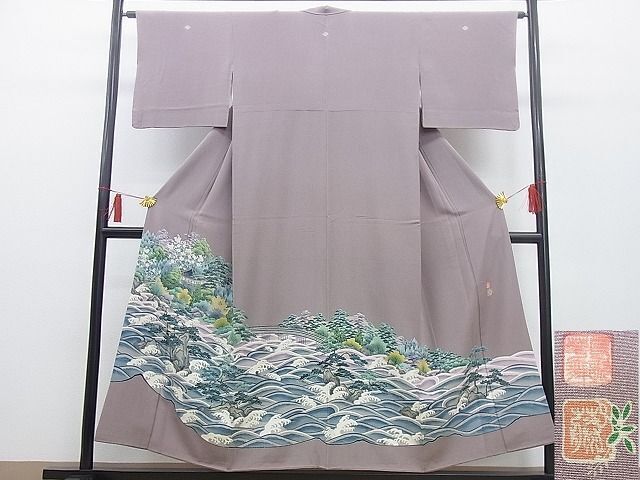 Kimono Colored Tomesode   Luxury  Yuzen Artist'S Hamamatsu Bun Masterpiece N-Yc5