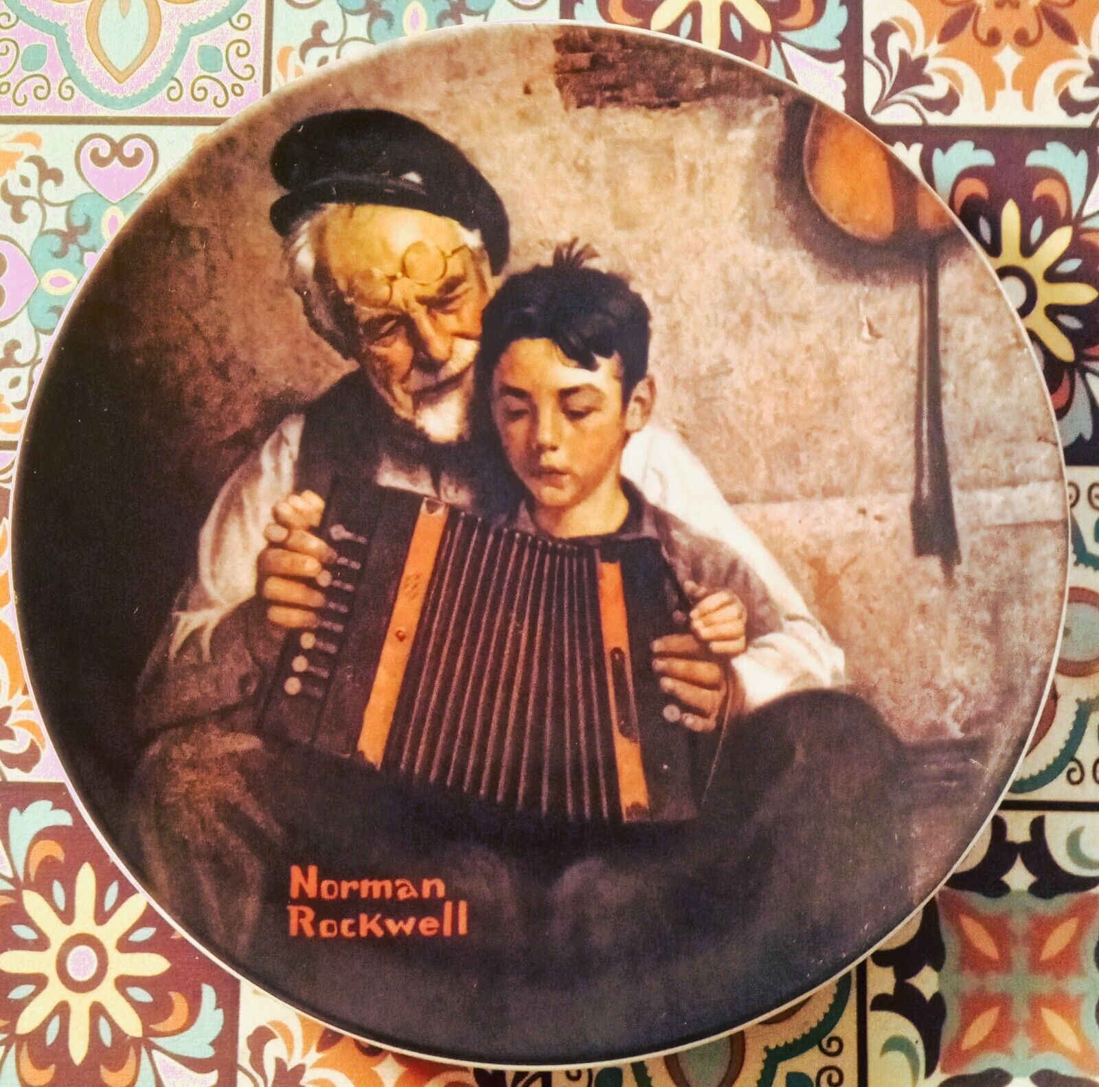 Rare Limited The Music Maker by Norman Rockwell  Knowles Collectors Plate 1981 