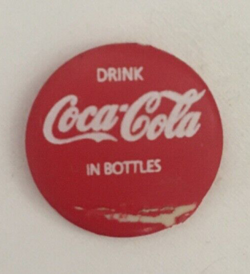 Vintage 1950\'s Drink Coca Cola  Trade Mark Button Red Antique