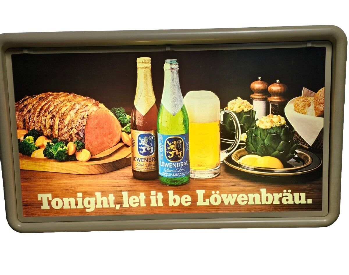VTG 1983 Lowenbrau Beer Lighted Bar Sign \