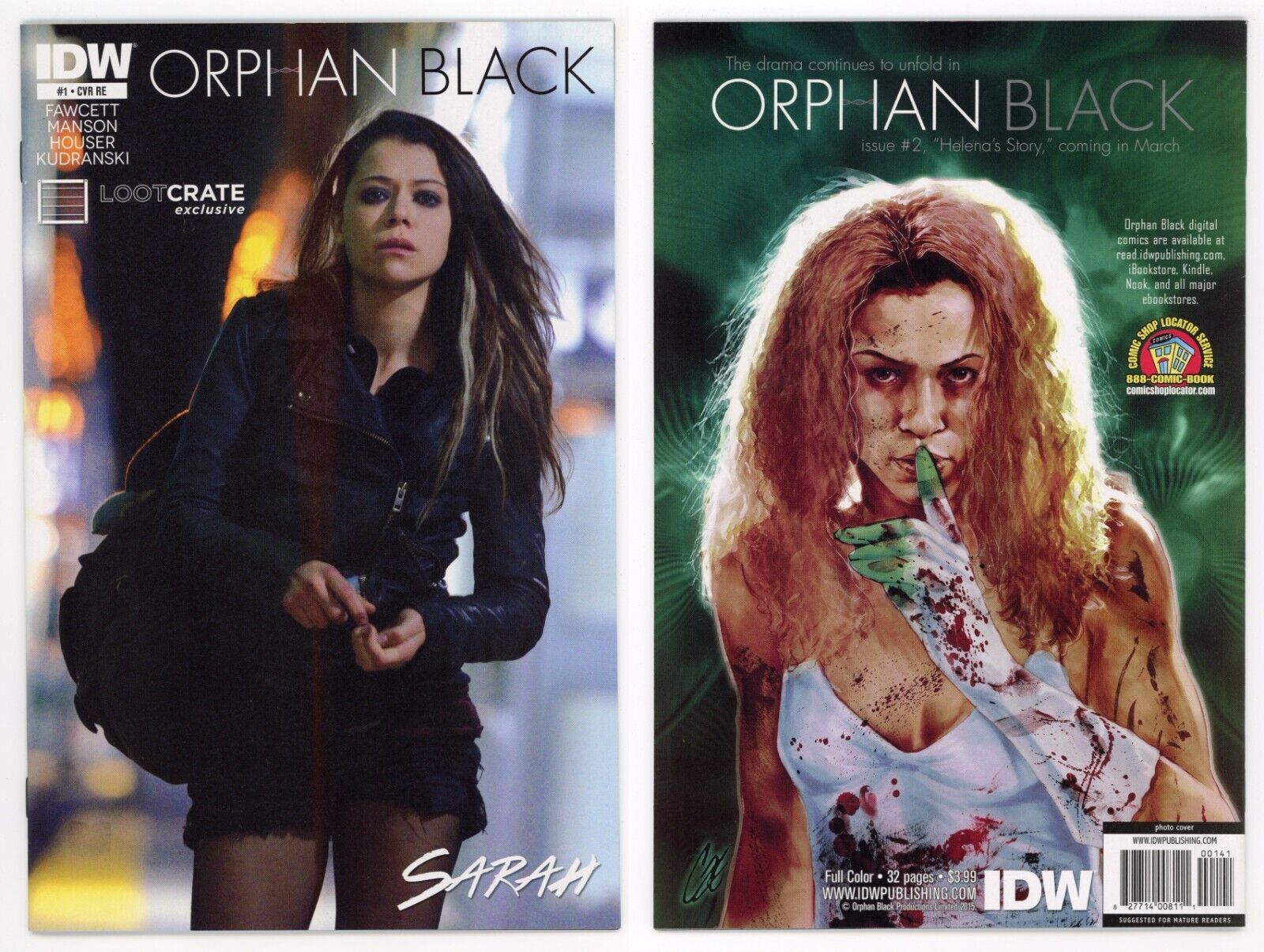 Orphan Black #1 (NM+ 9.6) Lootcrate Photo Cover Variant Tatiana Maslany 2015 IDW
