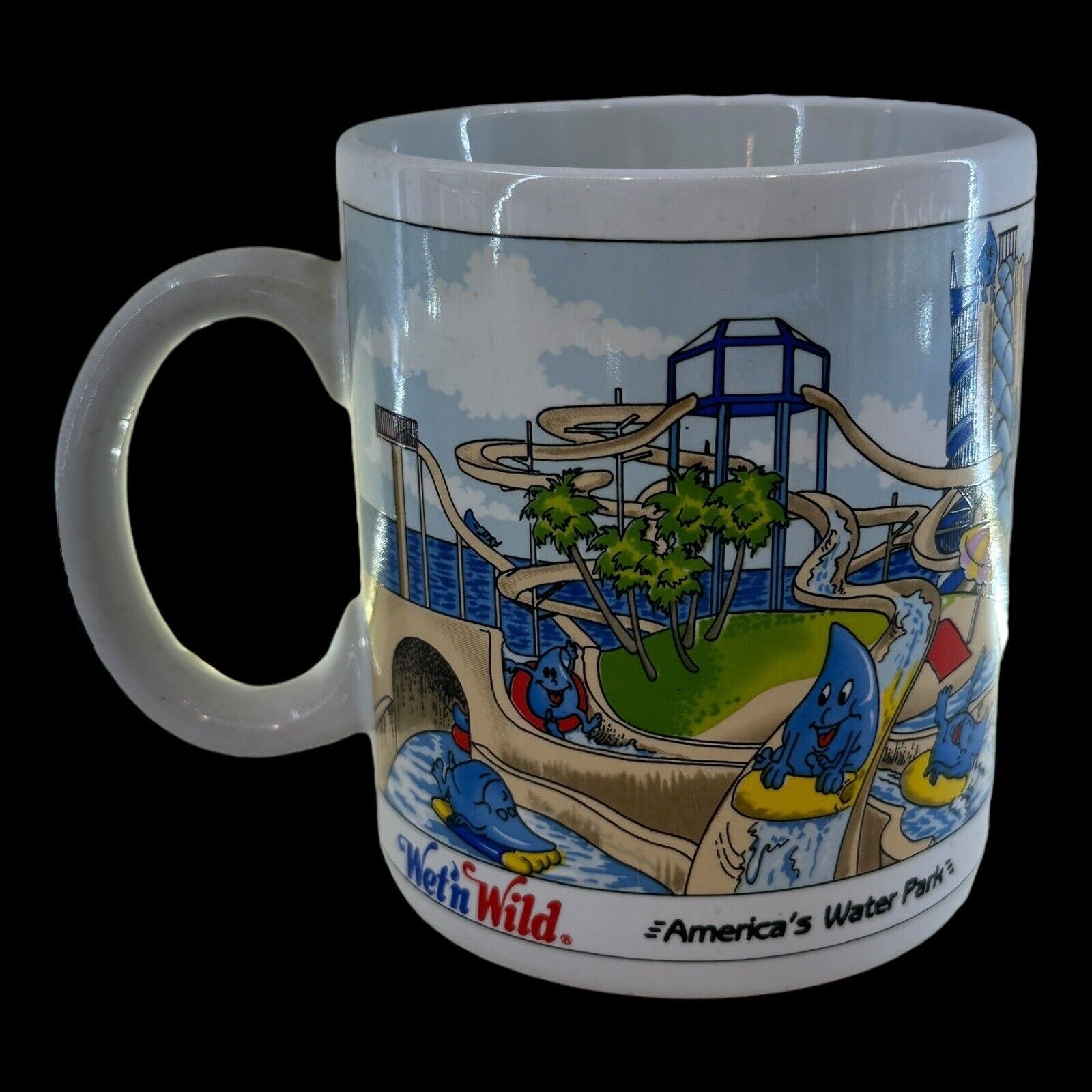 1980s Wet N’ Wild Water Park Coffee Mug Defunct Las Vegas Souvenir Vintage