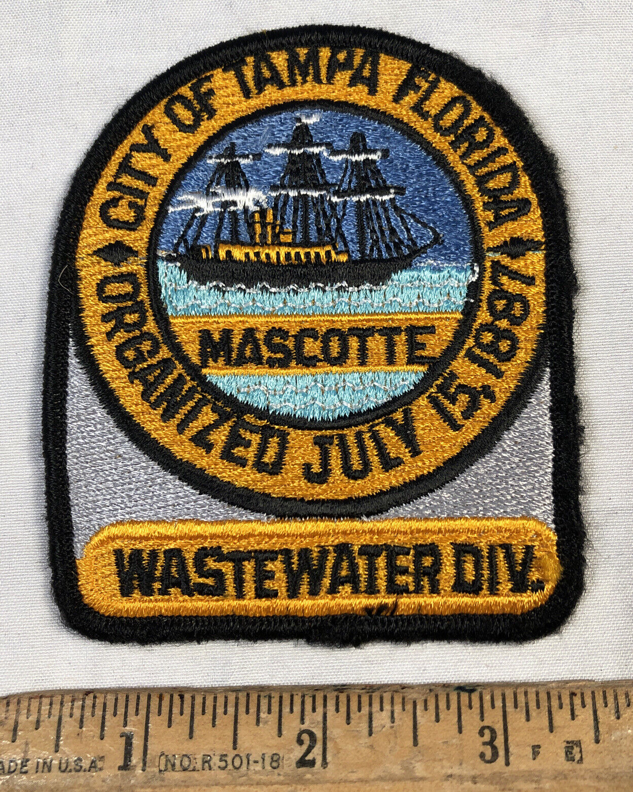 Vintage City Of Tampa Florida Mascotte Patch Wastewater Division Organized 1887