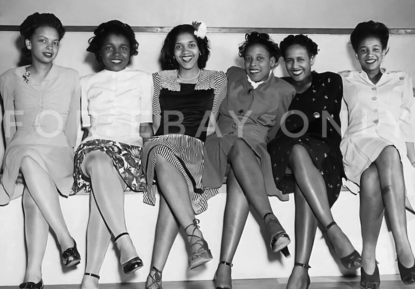 Vintage Old 1940's Photo reprint of African American Black Girls Women Hairstyle