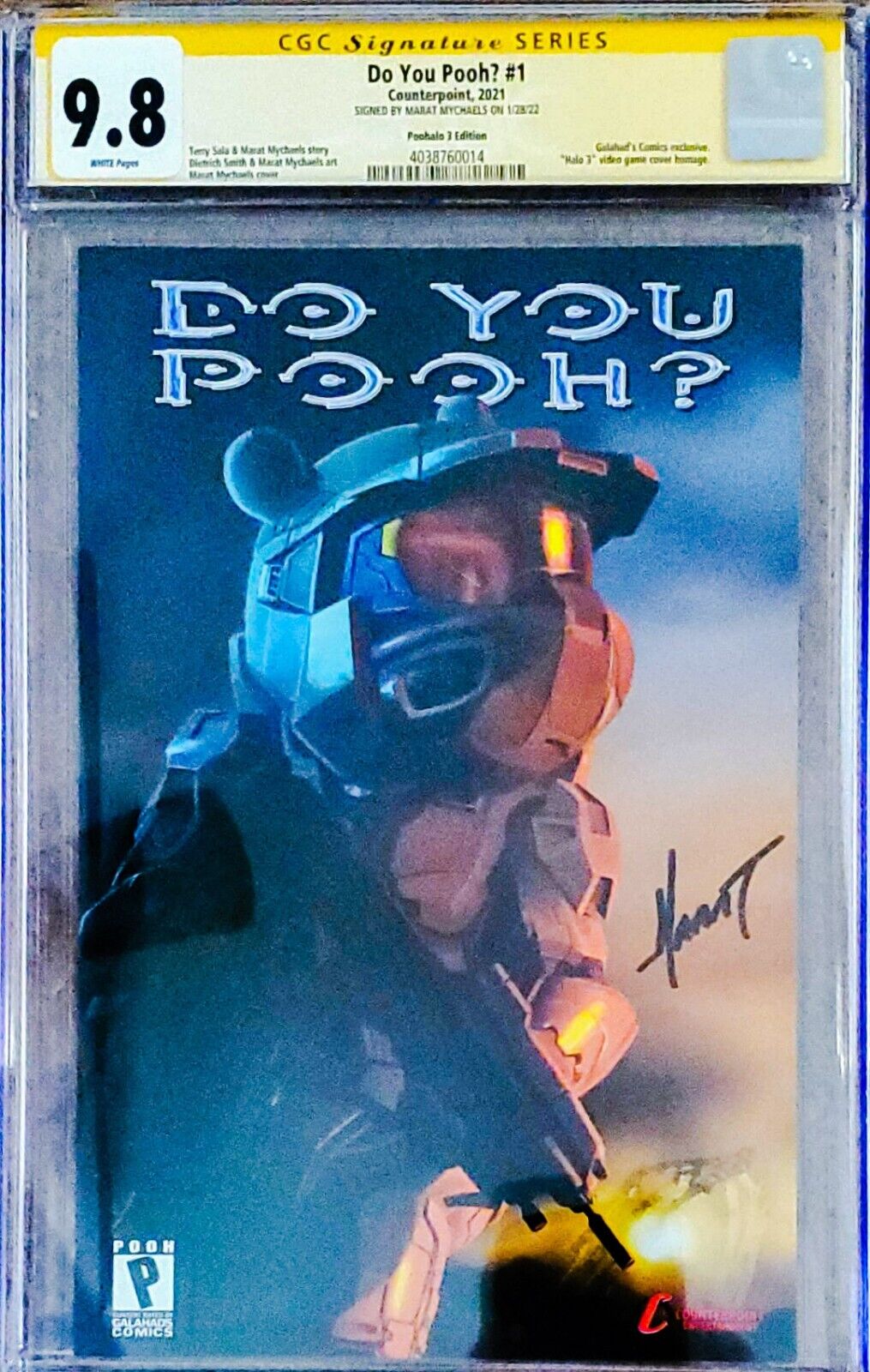 Do You Pooh? CGC 9.8 Halo 3 Video Game Homage Signed By Marat Mychaels