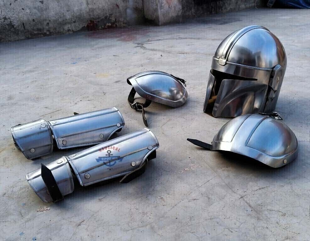 Armor Star War Steel Mandalorian Full Armor Suit Helmet Armor Costume W/ Helmet