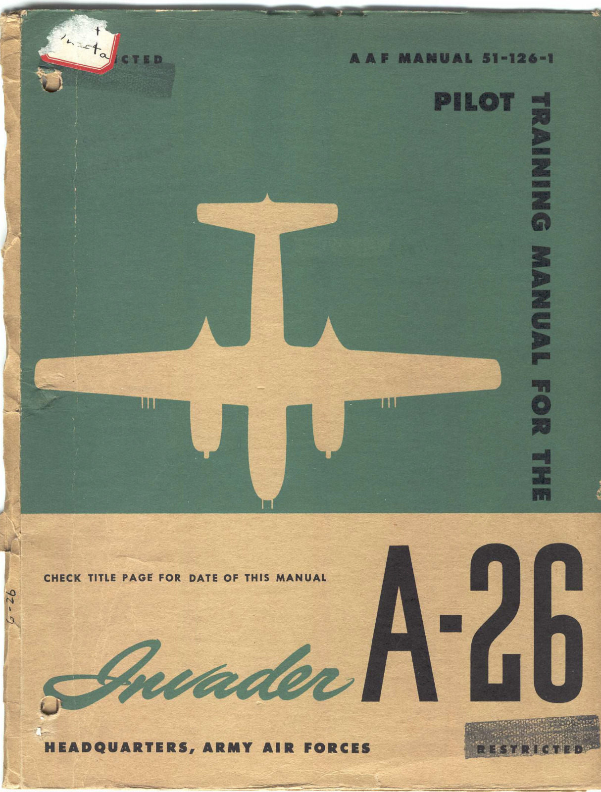 137 Page 1945 Douglas A-26 Invader AAF 51-126-1 Pilot Flight Manual on CD