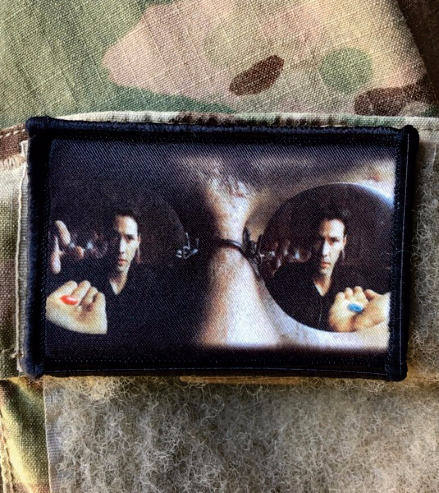 Morpheus Red Pill  Matrix Movie Morale Patch Tactical Military Army Badge Hook 