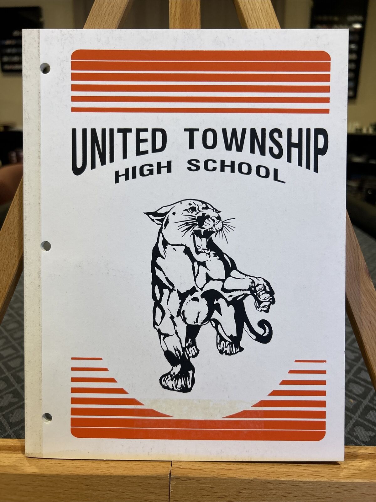 Vintage United Township High School East Moline Illinois notebook 1970s