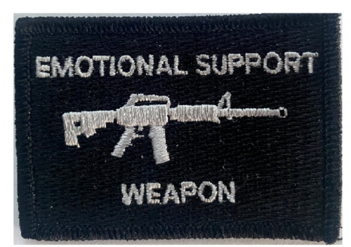 VELCRO® BRAND Fastener Morale Patch Emotional Support Weapon Black 3x2\
