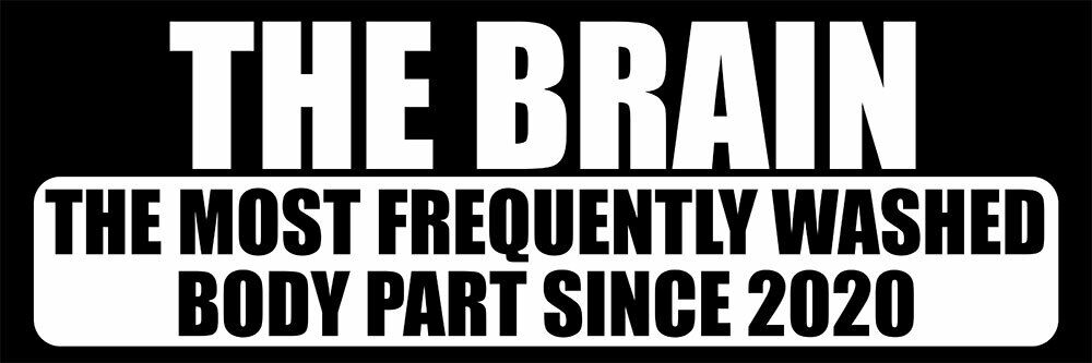 3x9 inch The Brain Most Washed Body Part Since 2020 Bumper Sticker (2021 vax)