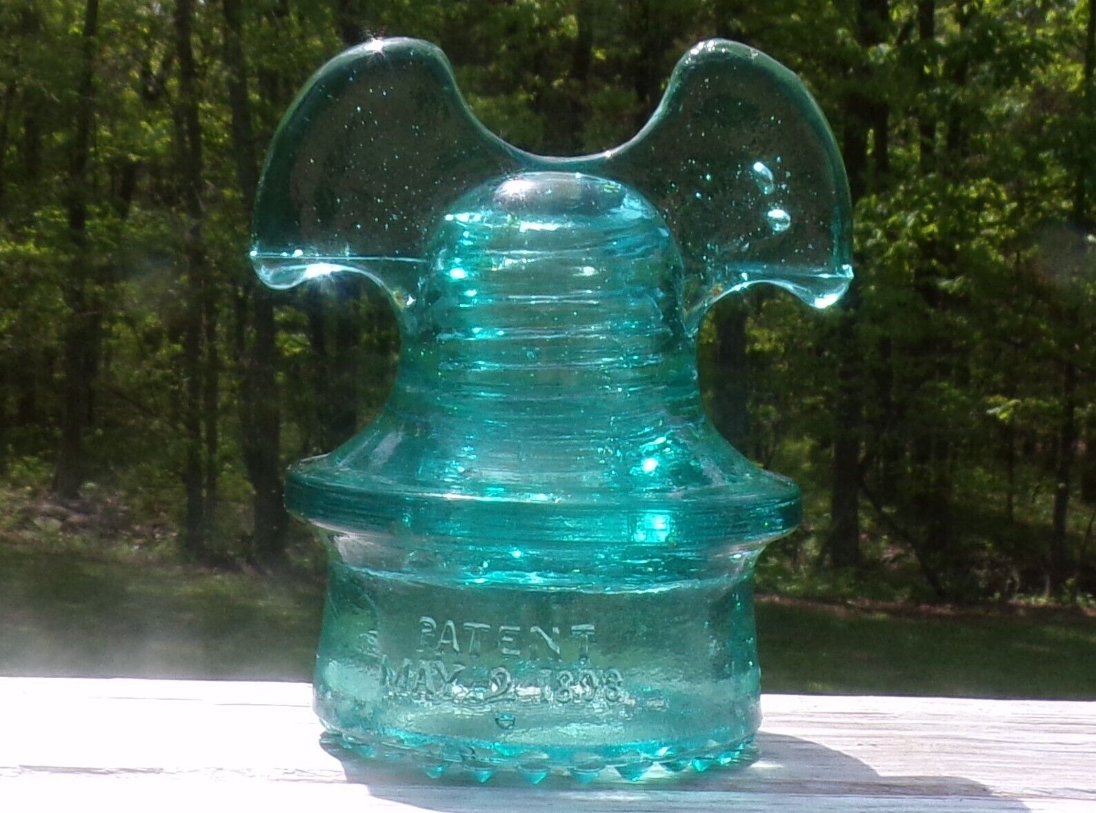 CD 257 Mickey Mouse Ear 1893 / 1871 Steel Mill High Voltage Glass Insulator