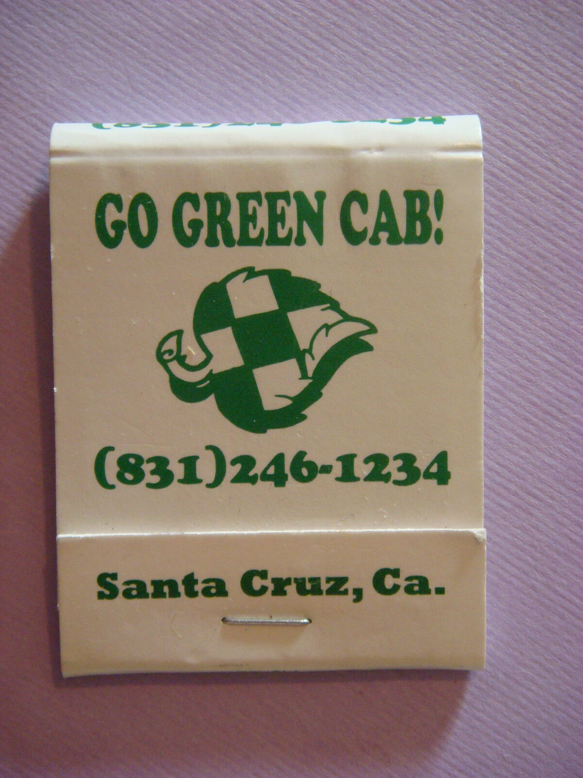 1980s Matches Matchbook ~ Biodiesel TAXI CAB Service...Go Green ~ Santa Cruz, CA
