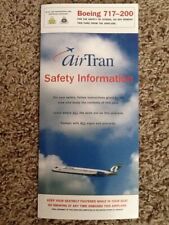 Retired AirTran Airways Boeing 717-200 Emergency Safety Information Card US New picture