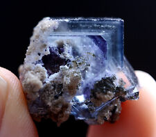 12g Natural Phantom Window Purple Fluorite Mineral Specimen/Yaogangxian China picture
