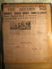 Stock Maraket Wall Street Newspaper 1929 CRASH BARES EMBEZZLEMENT SHORT TRADING picture