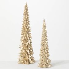 Gold Glitter Christmas Tree Resin Table Mantle Glamour Decor 14-18