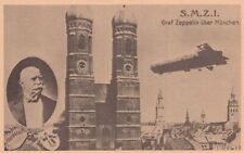 Vintage Postcard S.M.Z.I Graf Zeppelin Uber Munchen Airship Munich Germany picture