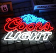  Coors Light Neon Sign LED Neon Beer Bar Sign Man Cave Decor Logo w Mount picture