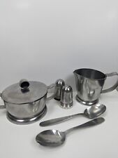 Gense Stainless Sweden Lot Mixed Creamer Sugar Spoons Salt Pepper  picture