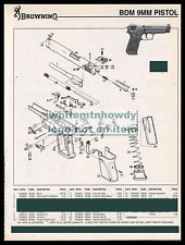 2005 BROWNING BDM 9mm Pistol Schematic Parts List picture