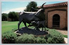 Postcard TX Midland Old Maude Bronze Monument Longhorn Cow A15 picture