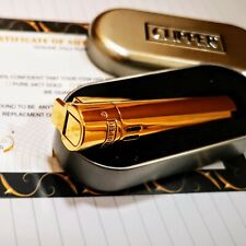 24ct Gold Plated Metal Electric Jet Clipper Lighter Gas Gift Boxed New Lid 24k picture