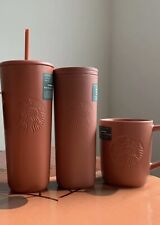 ⭐STARBUCKS Terracotta Set Orange / Brown ⭐ 3 DIFFERENT CUPS ⭐ BRAND NEW ⭐ picture