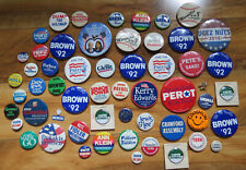 LARGE GROUP of 56 POLITICAL BUTTONS 1980's 90's 2000's picture