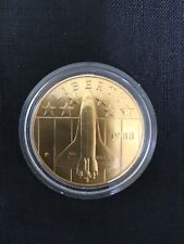 1988 P NASA Liberty Bronze Coin Young Astronaut Space Shuttle Medallion picture
