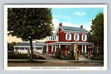 Bedford PA- Pennsylvania, Glengarry, Residence Of CF Davidson, Vintage Postcard picture