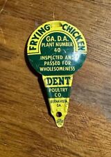 Vintage Frying Chicken GA. D.A. Plant Number 40 Dent Poultry Co Tin Inspect Clip picture