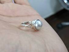 south sea pearl (moti) gemstone silver ring | 4.25-9.25 ratti pearl vedic astrol picture