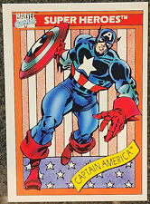 Captain America 1990 Impel Marvel Universe Series 1 Super Heroes Trading Card #1 picture
