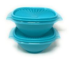 Tupperware Classic Servalier Bowls Set of 2 (4 Cups) in Teal NEW picture