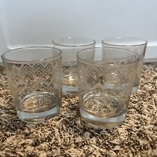 Set of 4 DISARONNO WEARS MISSONI Etched Glass Tumblers 3 7/8