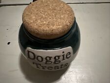 Tumbleweed Pottery North Carolina Glazed Doggie Treats Jar w Cork Lid New Cute picture