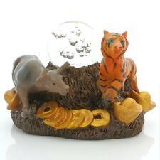 Ox and Tiger with Crystal Ball Feng Shui Statue To Boost Money Luck picture