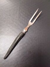 Vintage Two Tine Meat Fork Black Molded Plastic Horn picture